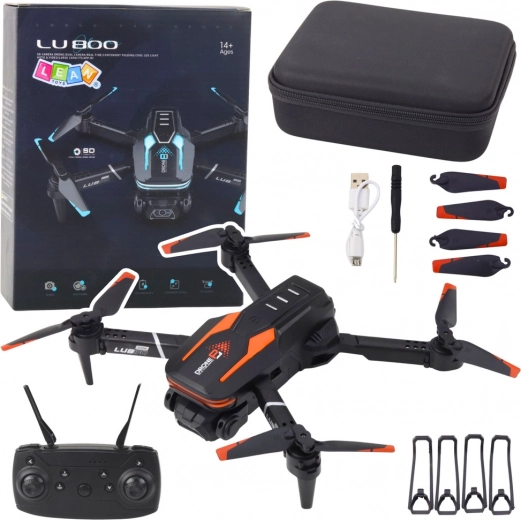 Dron con cámara LU800 con luces LED - naranja