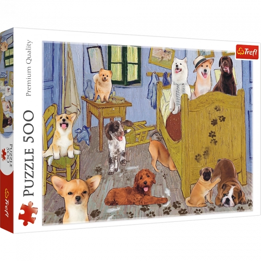 Puzle de 500 piezas – Habitación de VAN GOGH: Revolución canina Trefl