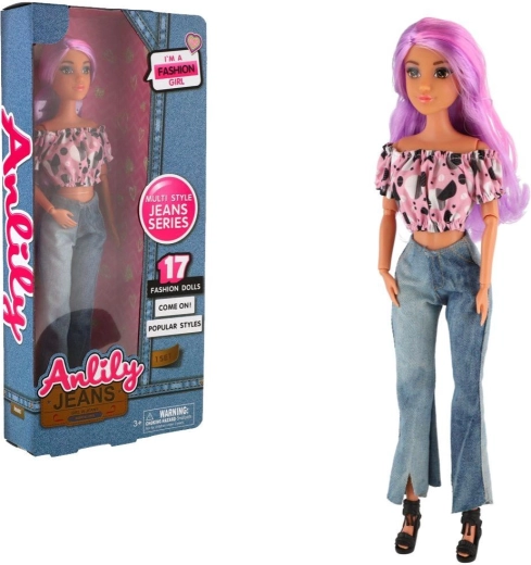 Muñeca de moda articulada Anlily con conjunto vaquero 30 cm