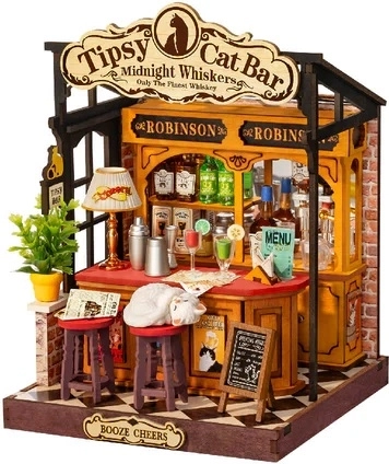 RoboTime Rolife DIY miniatura de casita Tipsy Cat Bar