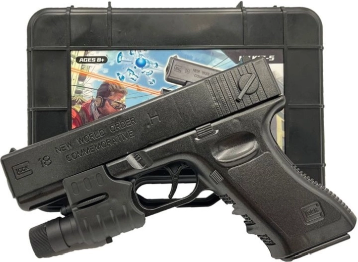 Pistola de gel para bolitas de gel en caja