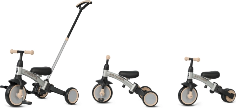 3 en 1: triciclo, empuje por el padre y bicicleta de equilibrio