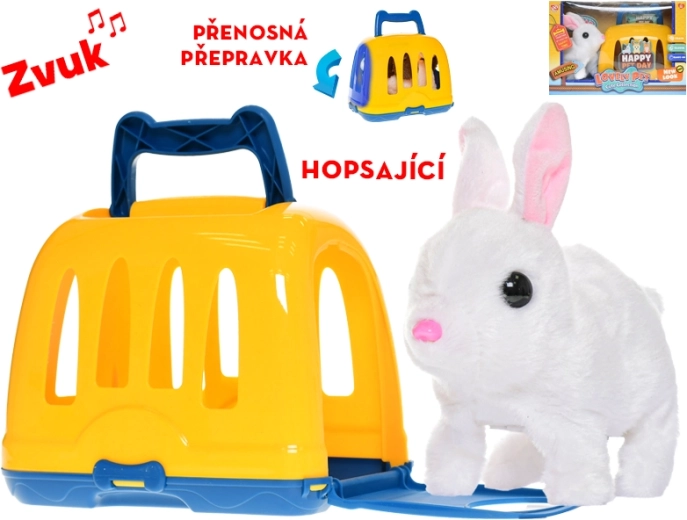 Conejito de peluche interactivo con transportín 17 cm