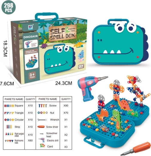 Puzzle de construcción para atornillar Dino (298 piezas)