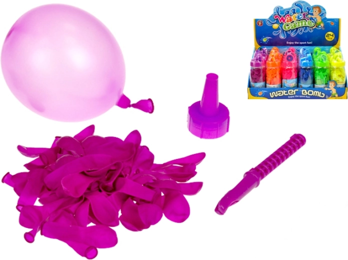 Globos de agua con llenador – 60 uds., mix de 6 colores, tubo