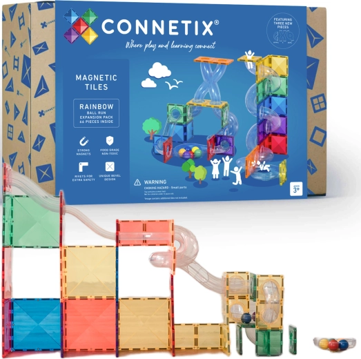 Connetix Ball Run set de ampliación – construcciones magnéticas, 66 piezas