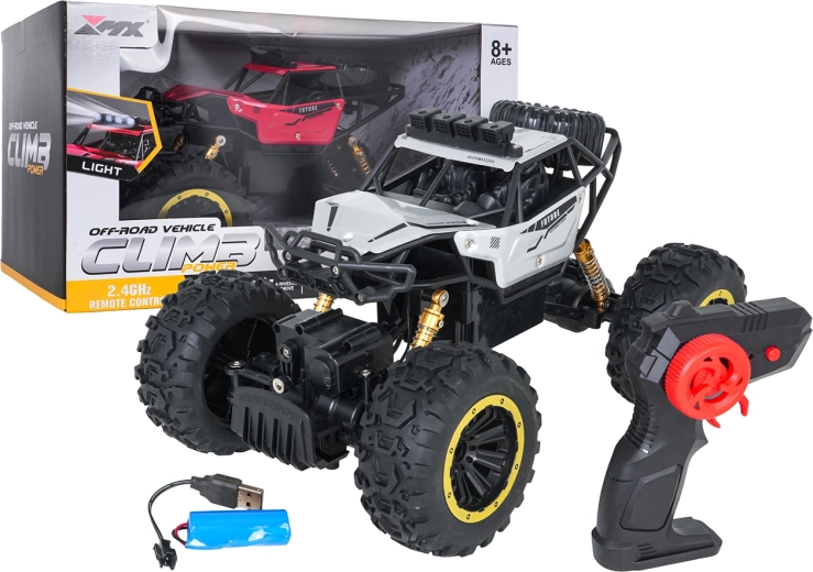 Climb Power rc crawler 1:18 plateado