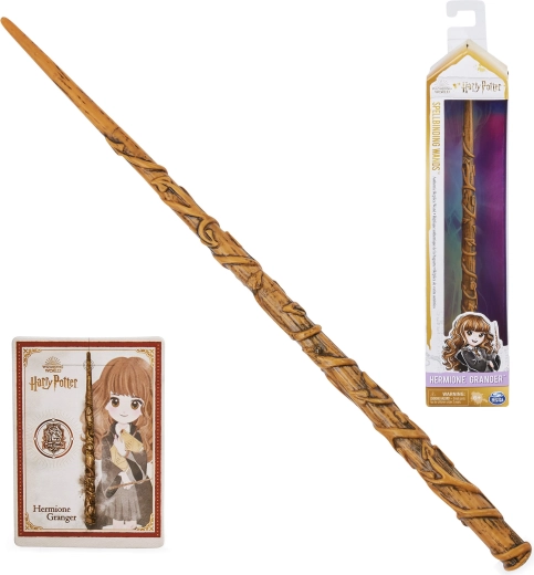 Varita mágica de Hermione Granger con tarjeta de hechizo HARRY POTTER