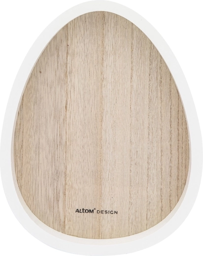 Bandeja decorativa de madera con forma de huevo 19,5 × 15,5 cm