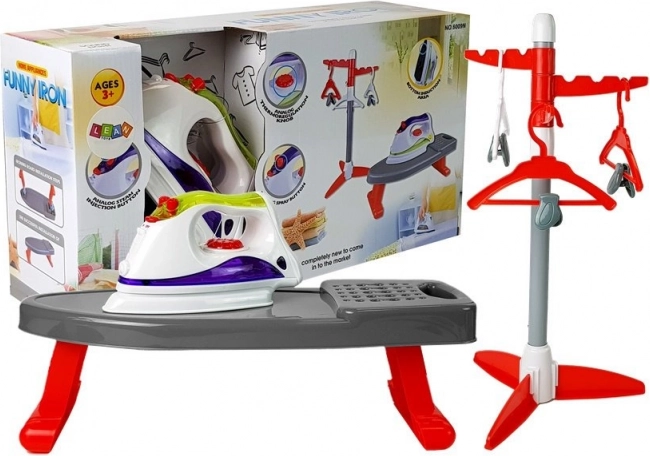 Set infantil de plancha a pilas con tabla y perchero