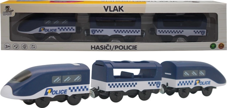 Tren de policía Babu con vagones magnéticos a pilas