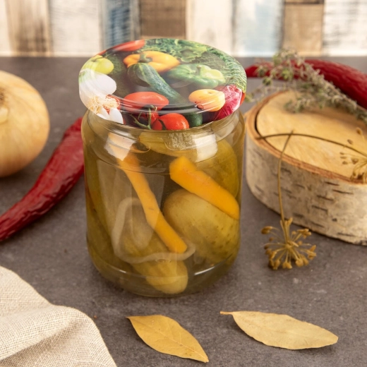 Motivo «verduras» para una rápida identificación de los tarros