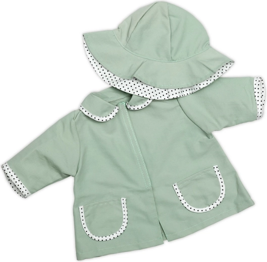 Skrållan chaqueta impermeable y sombrero para muñeca de 45 cm