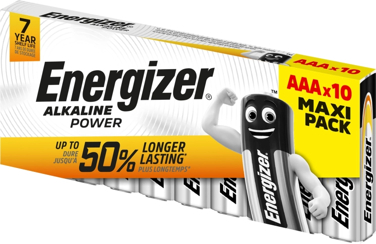Pilas alcalinas Energizer AAA LR03 Family Pack 10 uds