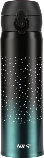 Termo NILS Camp 500 ml – botella de viaje verde de acero inoxidable