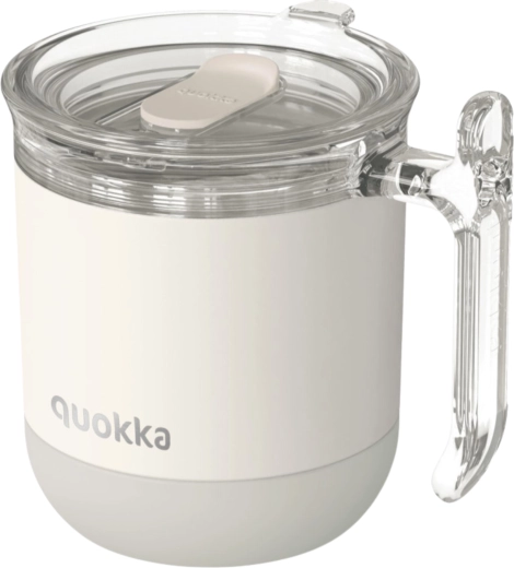 Taza térmica de acero inoxidable Quokka Wave ivory gris 260 ml