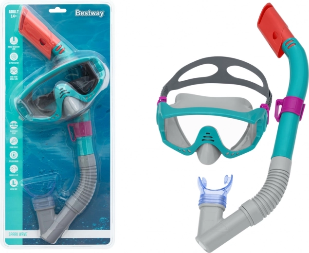 Set de máscara y tubo de snorkel BESTWAY – Turquesa