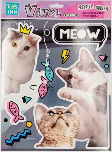 Pegatinas de vinilo de gatos Meow