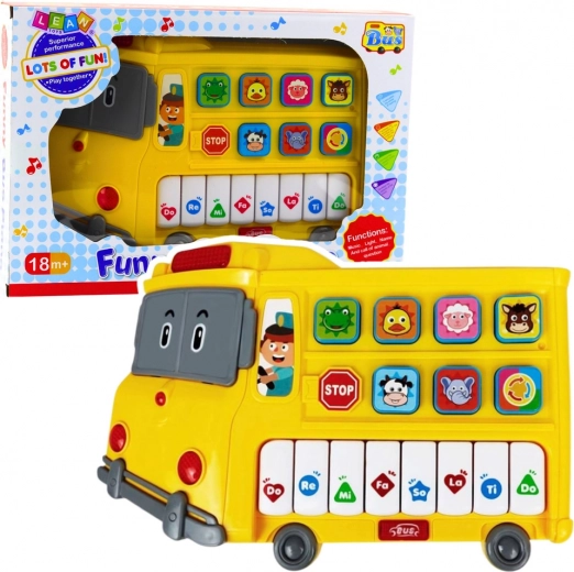 Pianito eléctrico educativo infantil autobús – amarillo