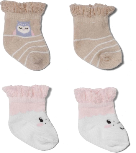 BABY born calcetines de ovejita y búho (2 pares) para muñecas de 43 cm