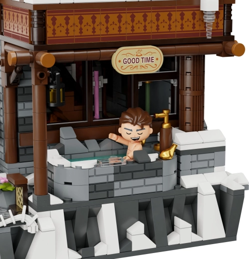 Relax invernal: manantial termal como parte de la diorama