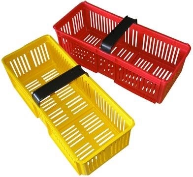 Cesta de plástico para fruta 38 × 16 × 15 cm, surtido de colores