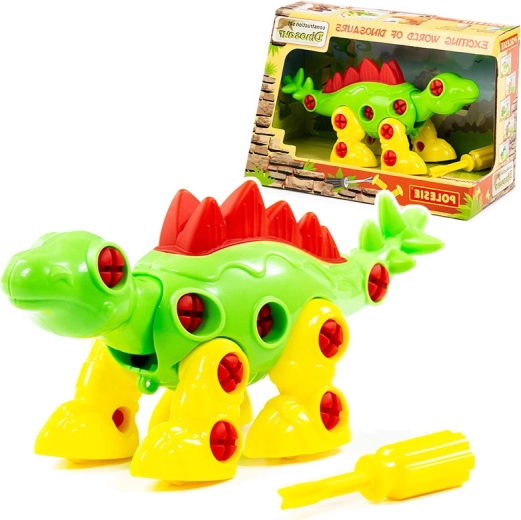 Estegosaurio atornillable: kit de construcción infantil