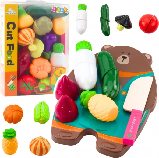 Set infantil para cortar verduras con tabla y cuchillo