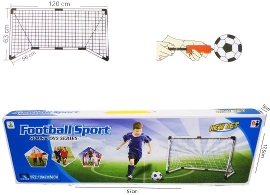 Portería de fútbol con balón