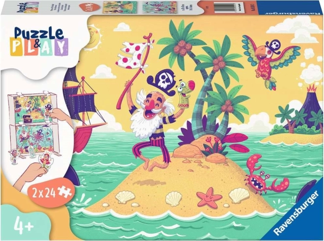 Ravensburger Puzzle & Play: aventura pirata 2×24 piezas