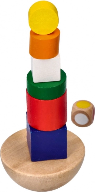 Torre de equilibrio de viaje GOKI – juego de madera para desarrollar la motricidad