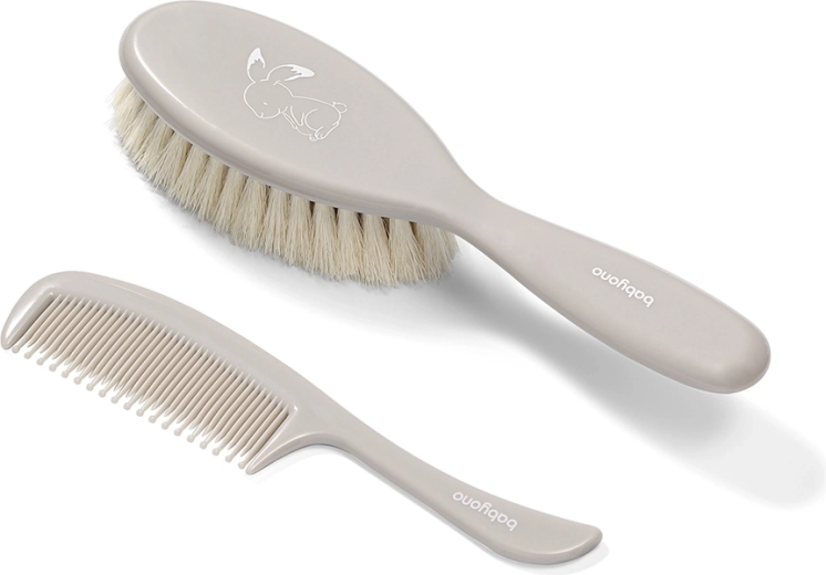 BabyOno cepillo y peine para el cabello de bebés – súper suave, gris