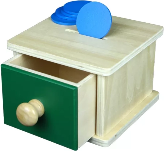 Hucha Montessori para bebés con cajón - 1 unidad