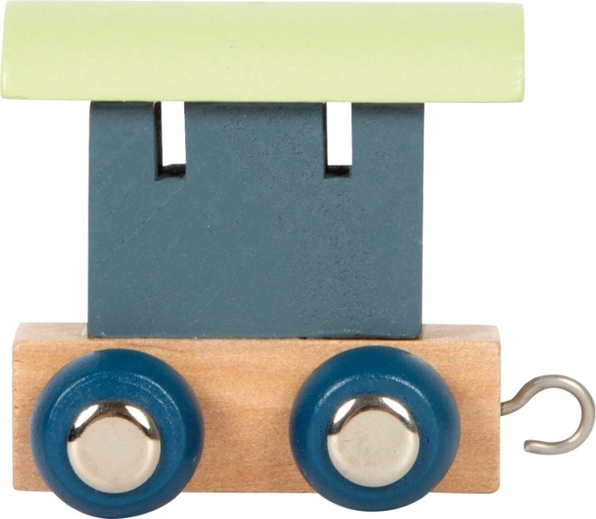 Vagón de madera Small Foot del tren polar del abecedario - azul