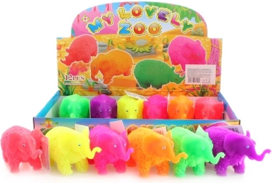Elefante de goma blandito luminoso, aprox. 12 cm