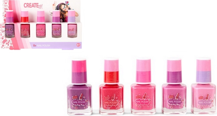 Create It! set de cinco esmaltes de uñas para niños