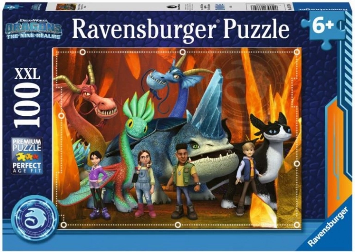 Puzzle infantil RAVENSBURGER CÓMO ENTRENAR A TU DRAGÓN: THE NINE REALMS XXL 100 piezas