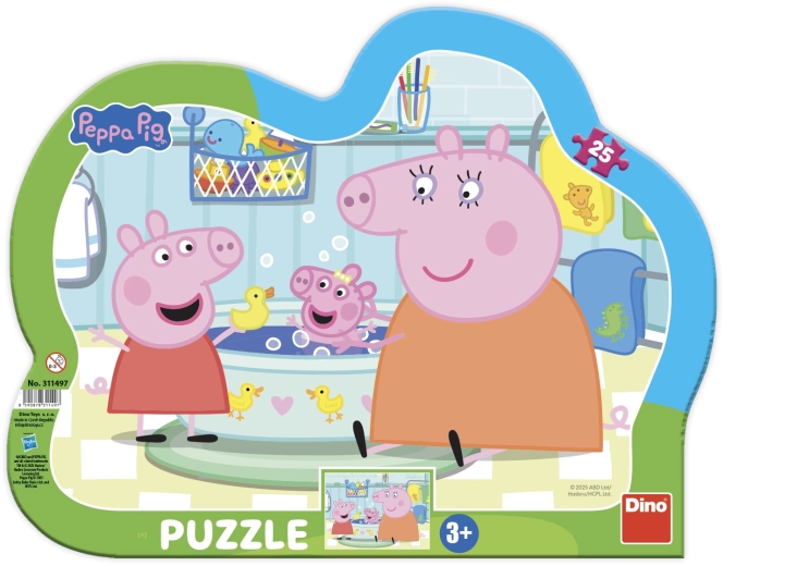 Puzzle infantil de mesa Peppa Pig en la bañera, 25 piezas