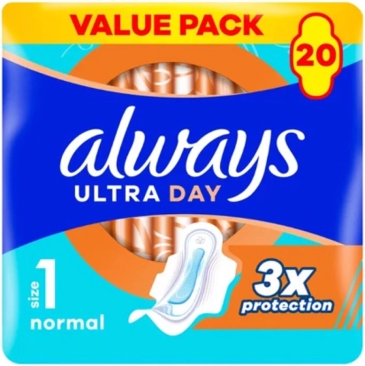 Always Ultra Day Normal compresas higiénicas con alas, 20 uds.