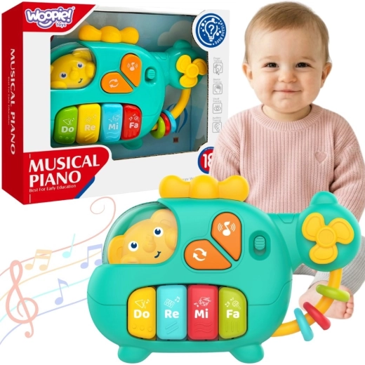 Piano interactivo para bebés Woopie helicóptero con elefante