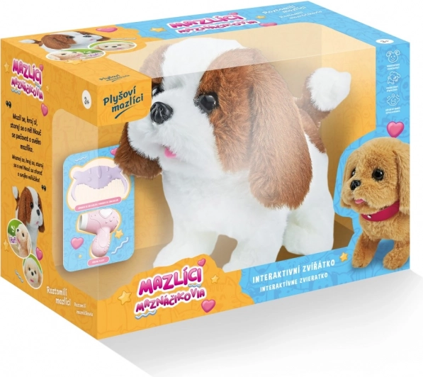 Perrito de peluche interactivo Patita – set marrón y blanco Mascotas mimosas
