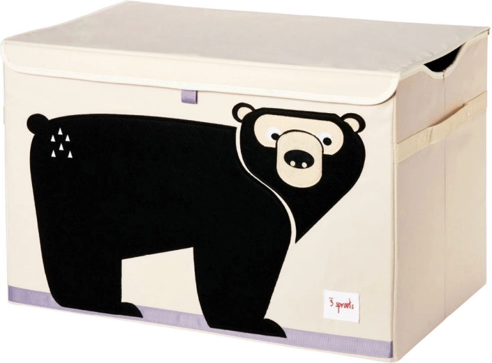 3 Sprouts baúl para juguetes oso negro