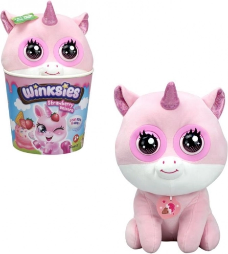 Unicornio de peluche Winksie de fresa