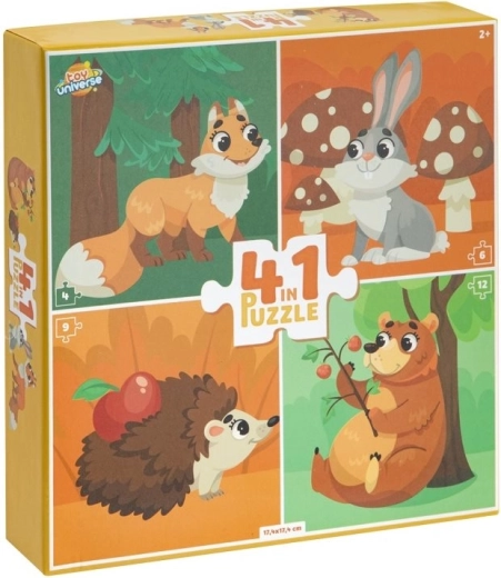 Puzle de animales del bosque 4en1 TOY UNIVERSE