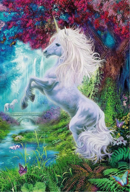 Puzle Unicornio en un jardín encantado 60 piezas