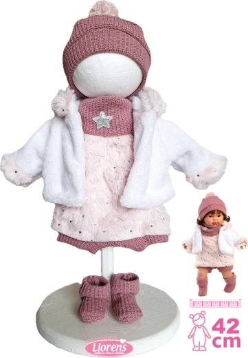 Llorens conjunto de ropa para muñeca de 42 cm – set de invierno de 6 piezas