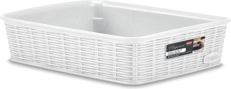Cesta Elegance blanca 25 × 19,5 × 6 cm