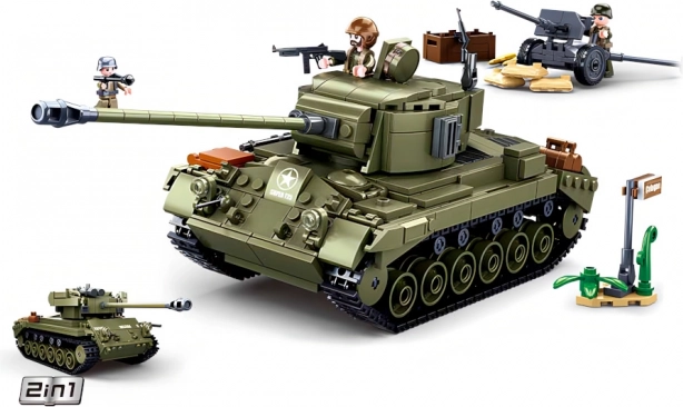 Sluban Army set de construcción: tanque medio 2en1 y cañón antiaéreo