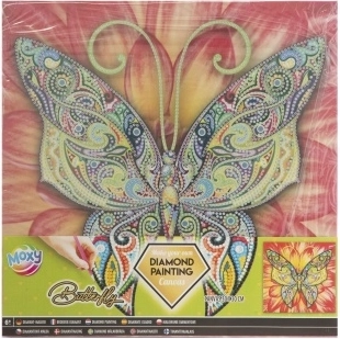 Pintura de diamantes GRAFIX mariposa 30 × 30 cm en marco de madera