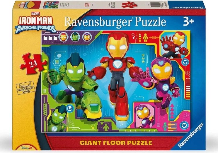 Ravensburger rompecabezas de suelo gigante Iron Man y sus increíbles amigos 24 piezas
